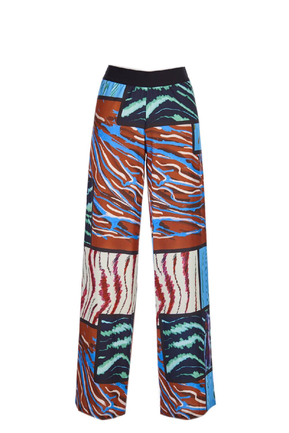 Save The Queen Pantaloni In Crepe Con Stampa