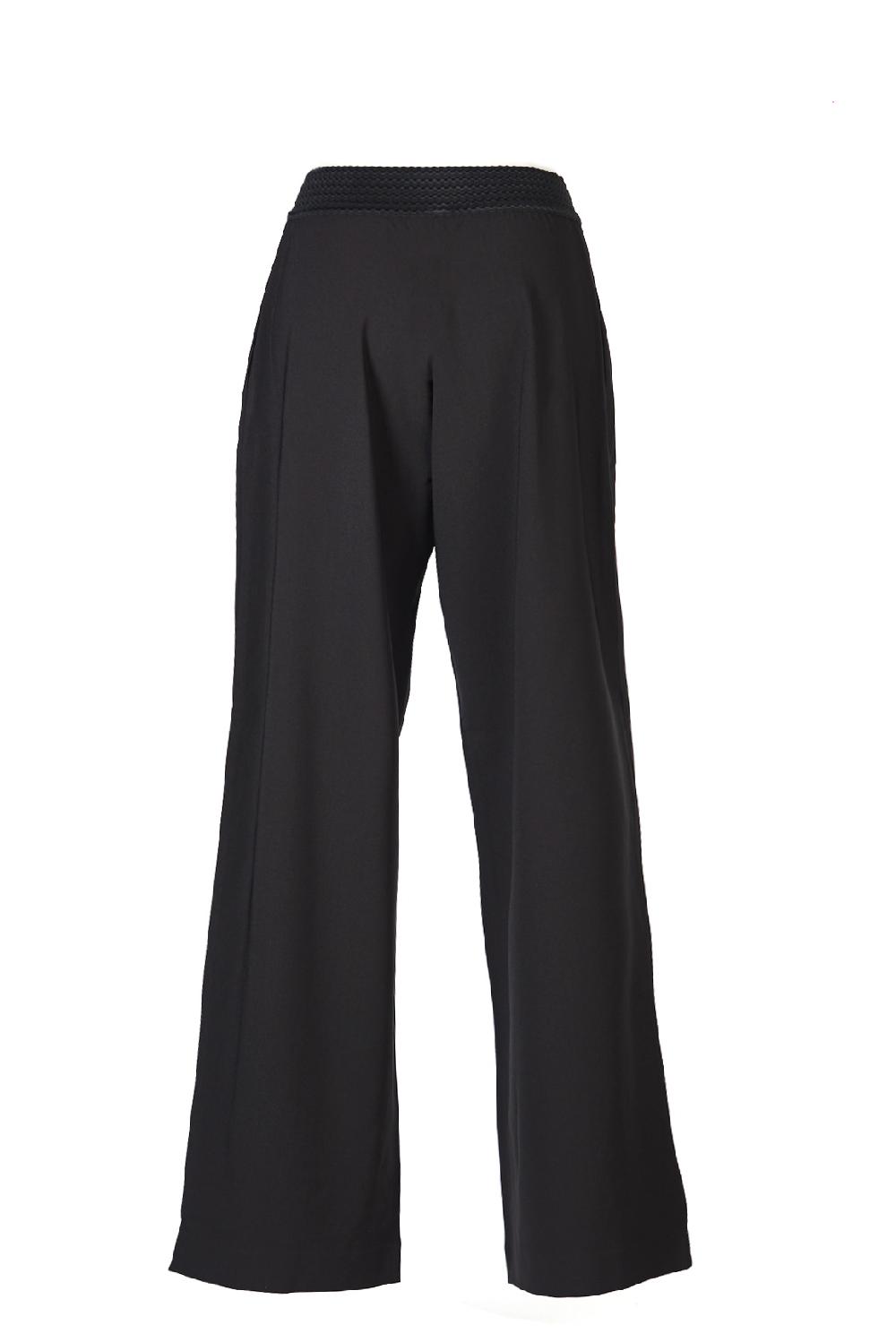 Save The Queen Pantaloni In Crepe Neri Con Pinces