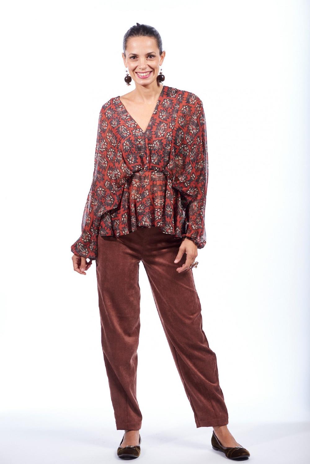 Save The Queen Pantaloni In Velluto Millerighe