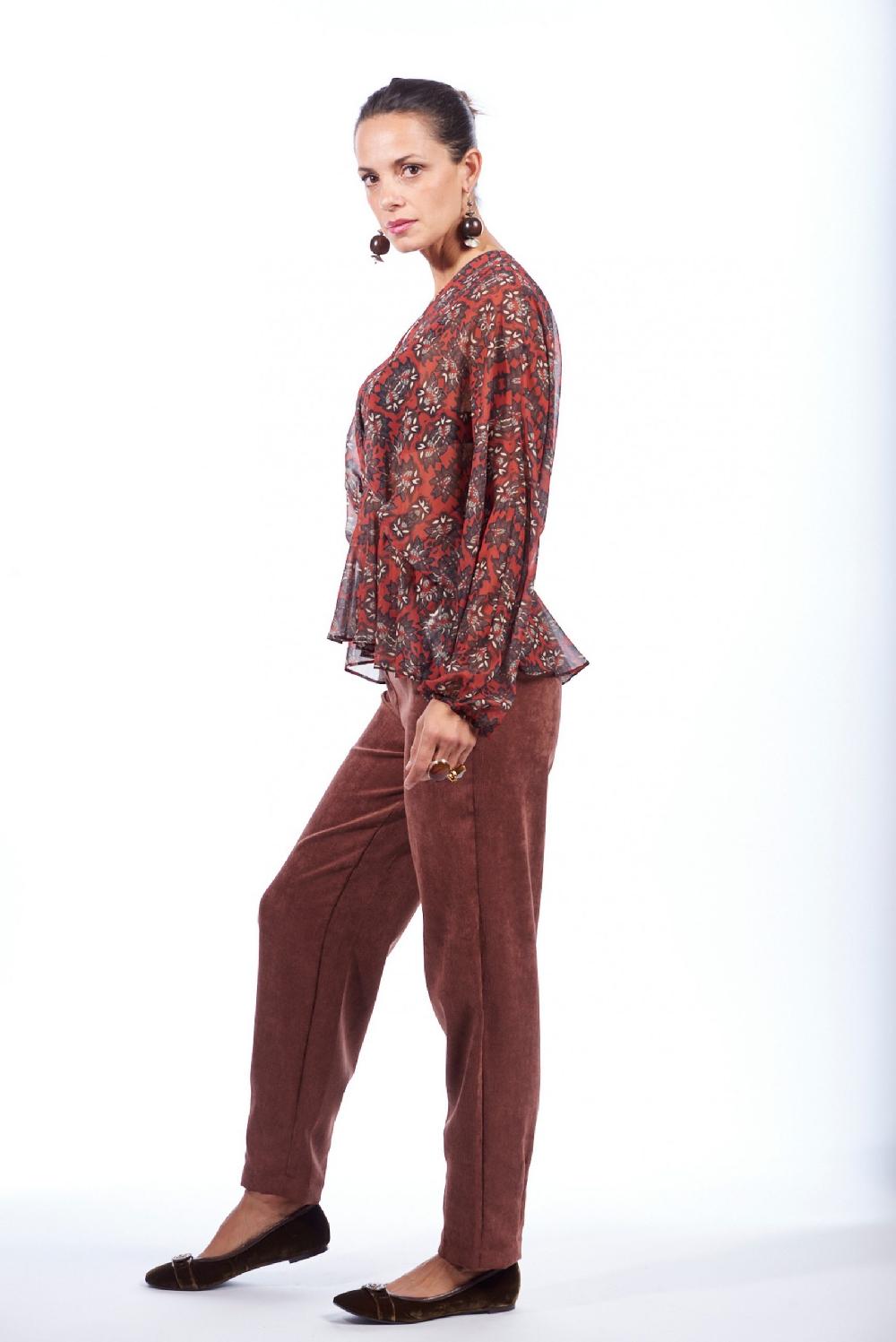 Save The Queen Pantaloni In Velluto Millerighe