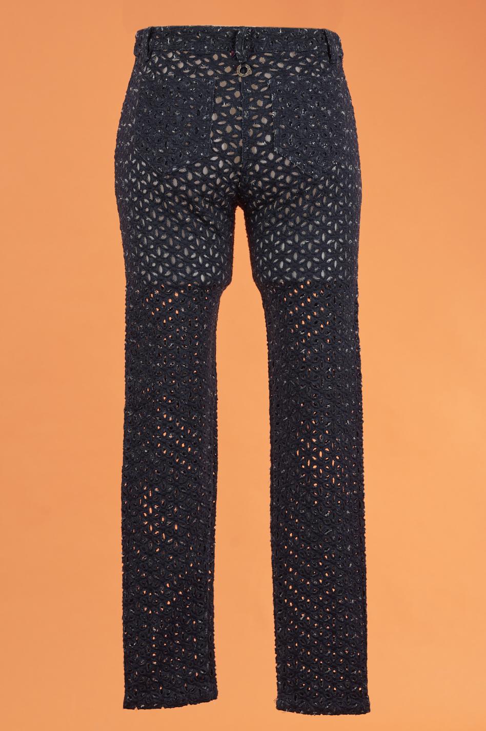 Save The Queen Pantaloni Traforati Blu