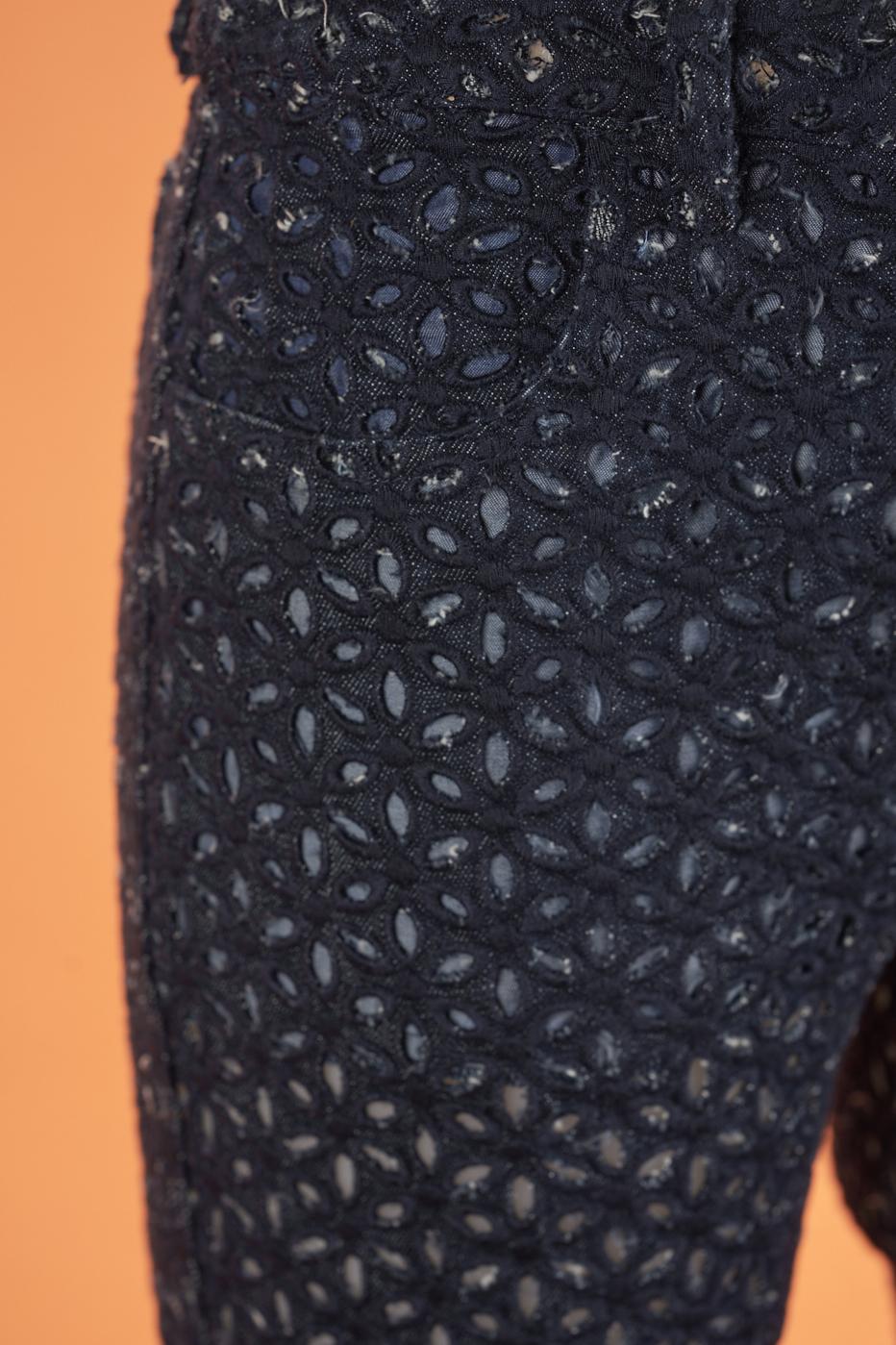 Save The Queen Pantaloni Traforati Blu