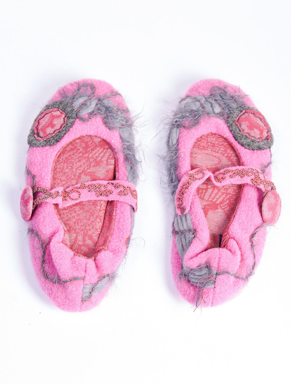 Save The Queen Pantofole in lana con ricamo