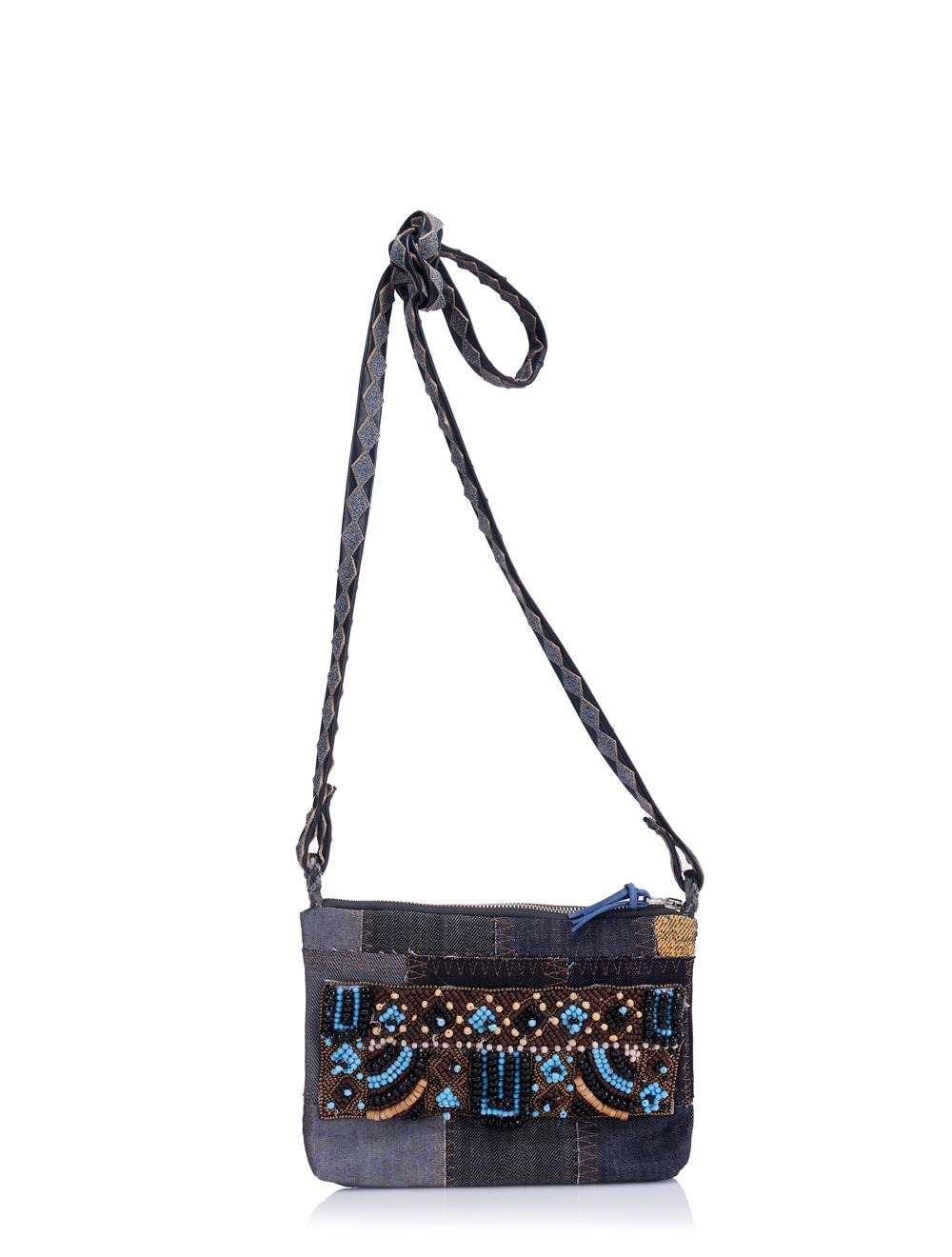 Save The Queen Piccola borsa in patch di jeans