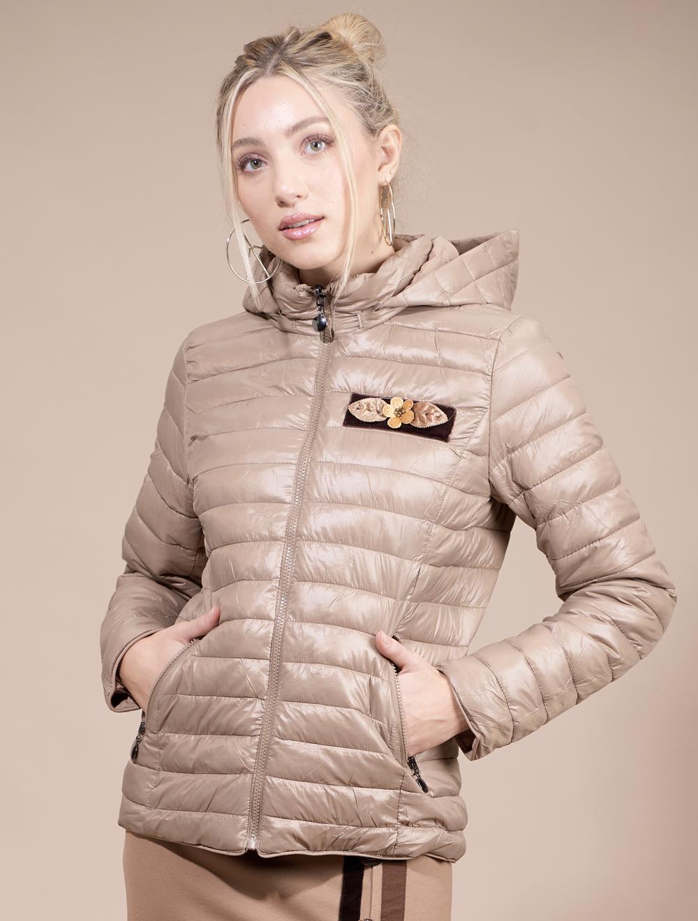 Save The Queen Piumino leggero tortora