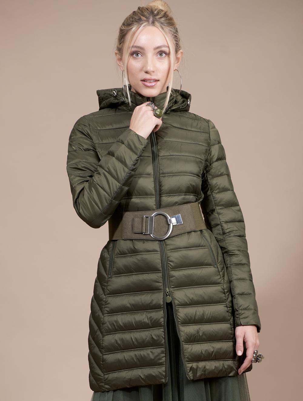 Save The Queen Piumino lungo color verde militare