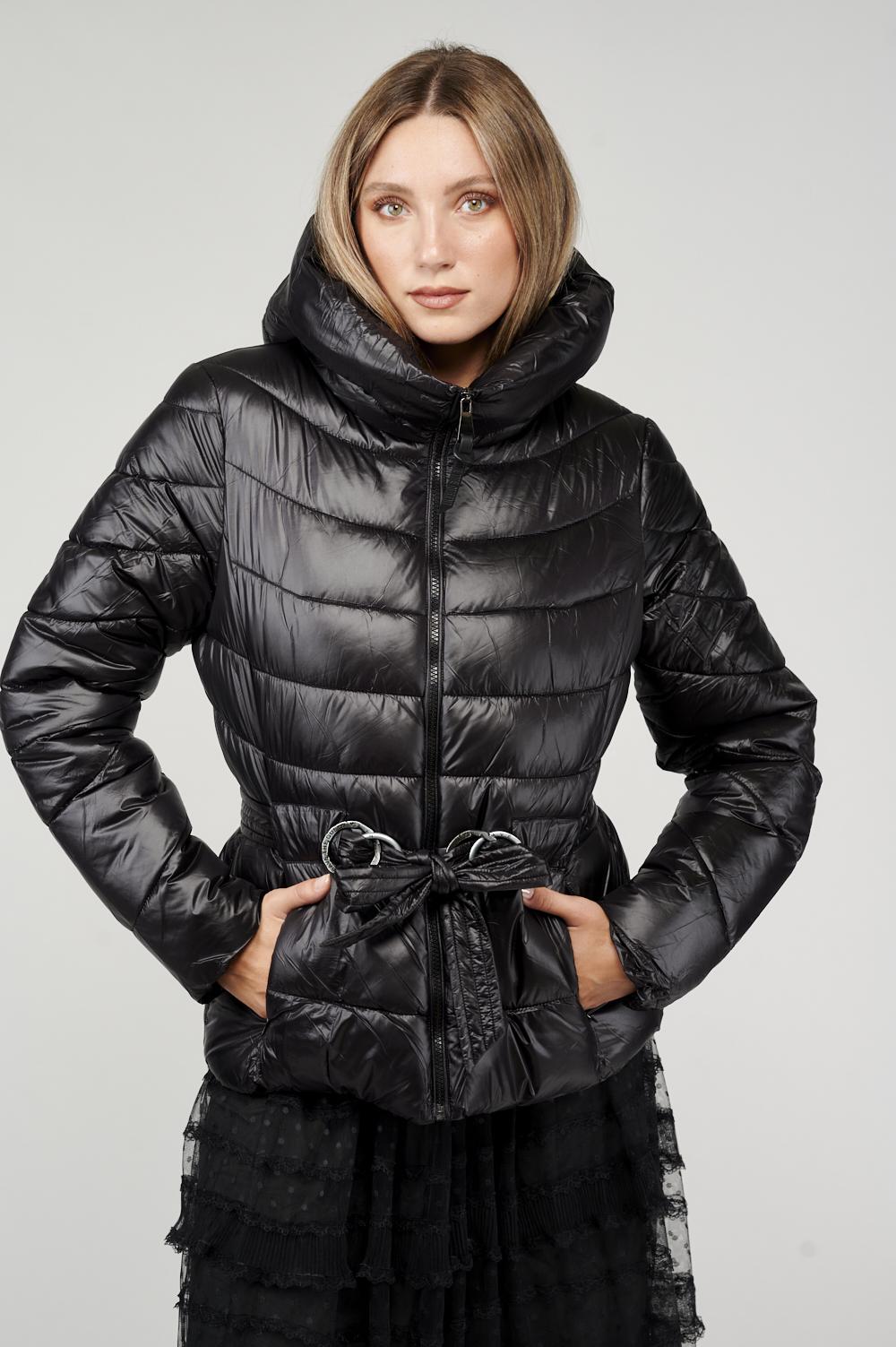 Save The Queen Piumino nero corto con cappuccio