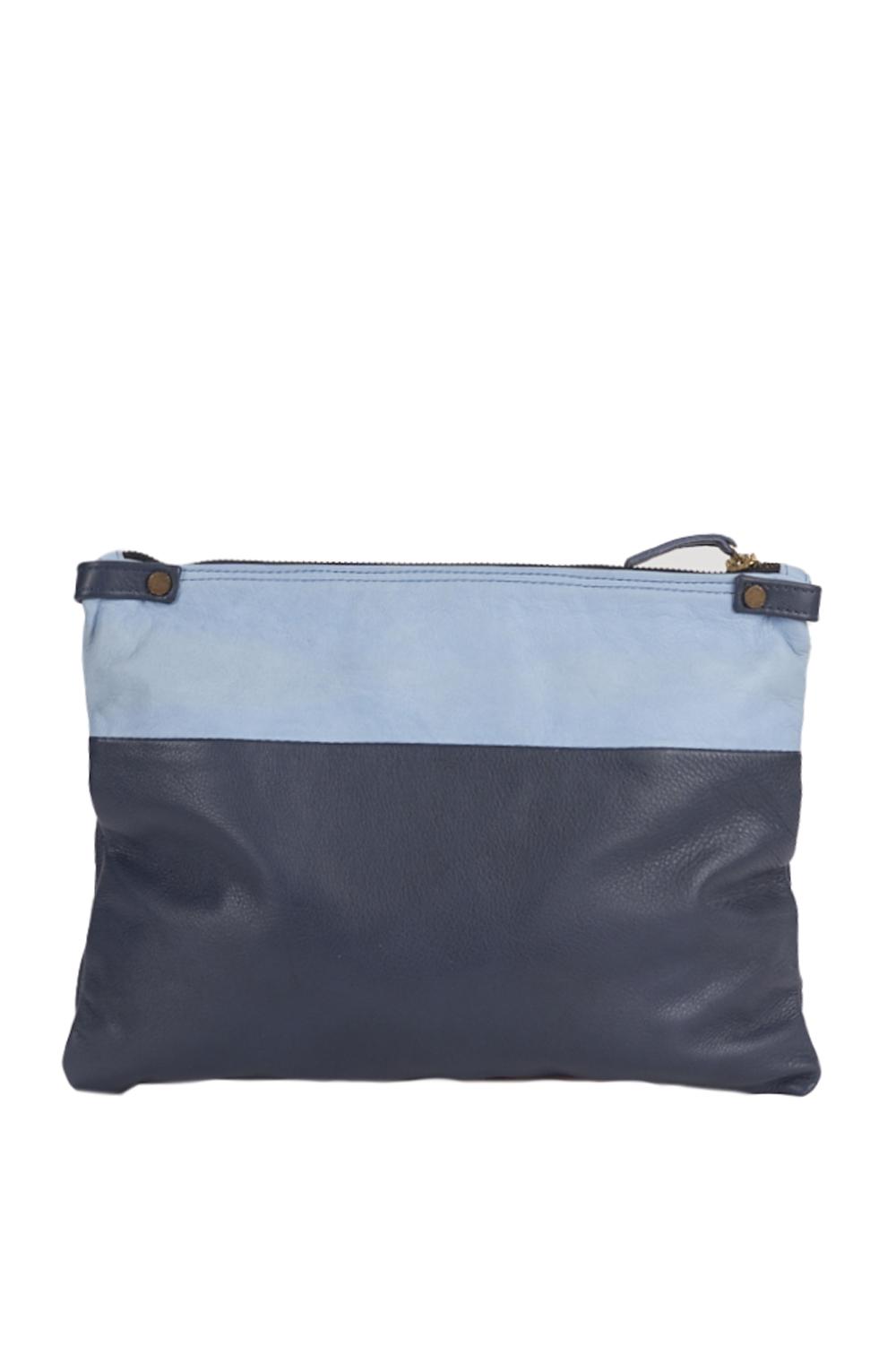 Save The Queen Pochette In Pelle Celeste E Blu
