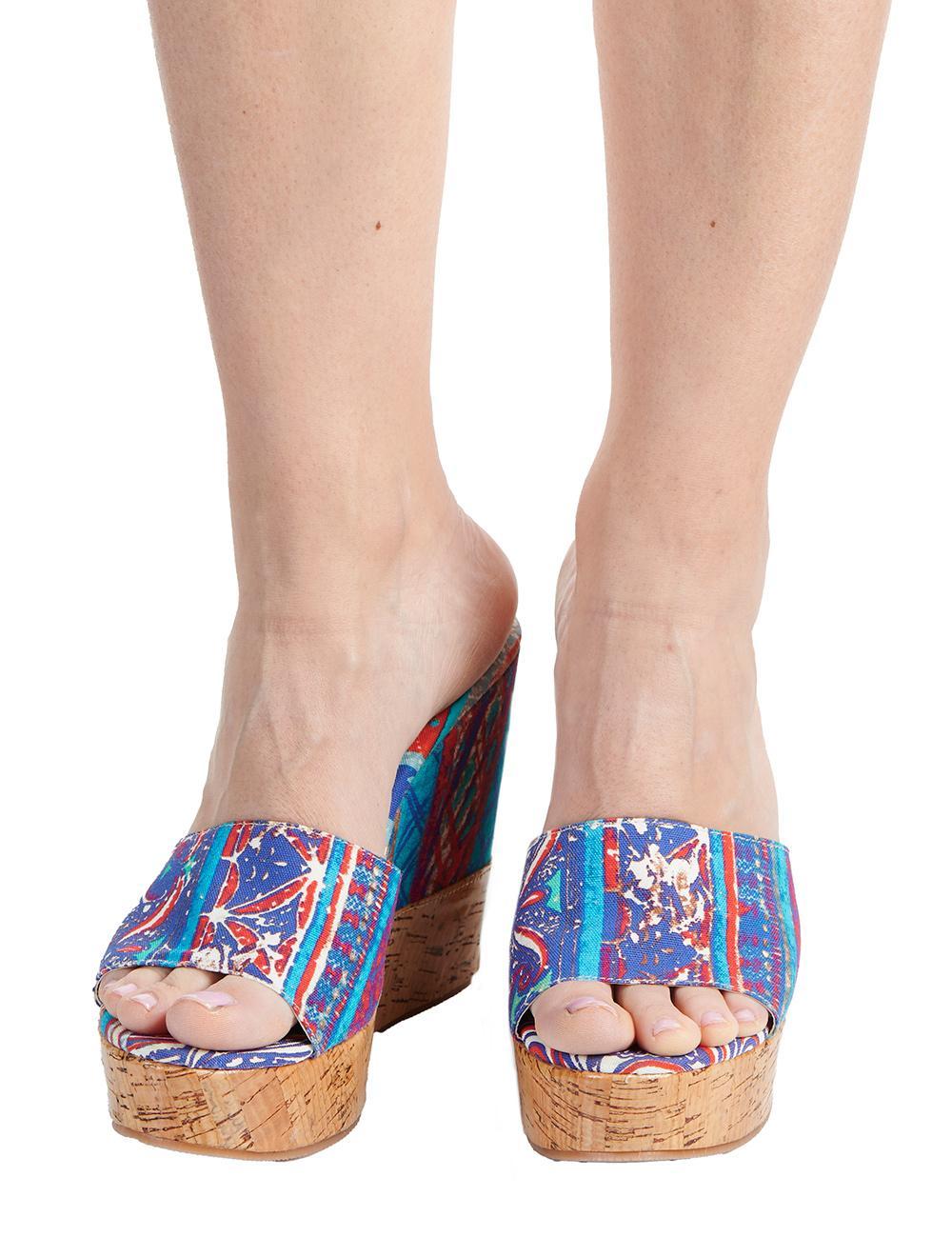 Save The Queen Sandali Con Zeppa In Sughero