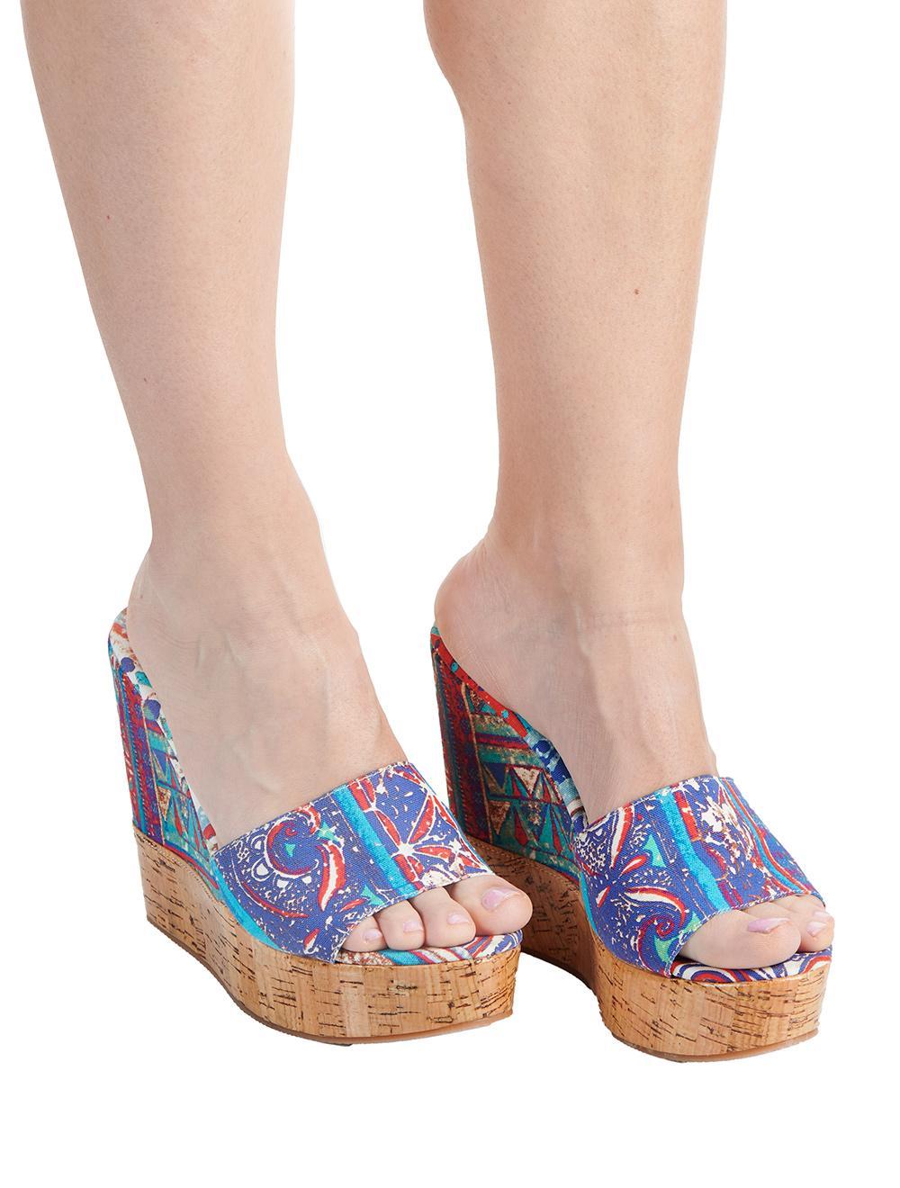 Save The Queen Sandali Con Zeppa In Sughero