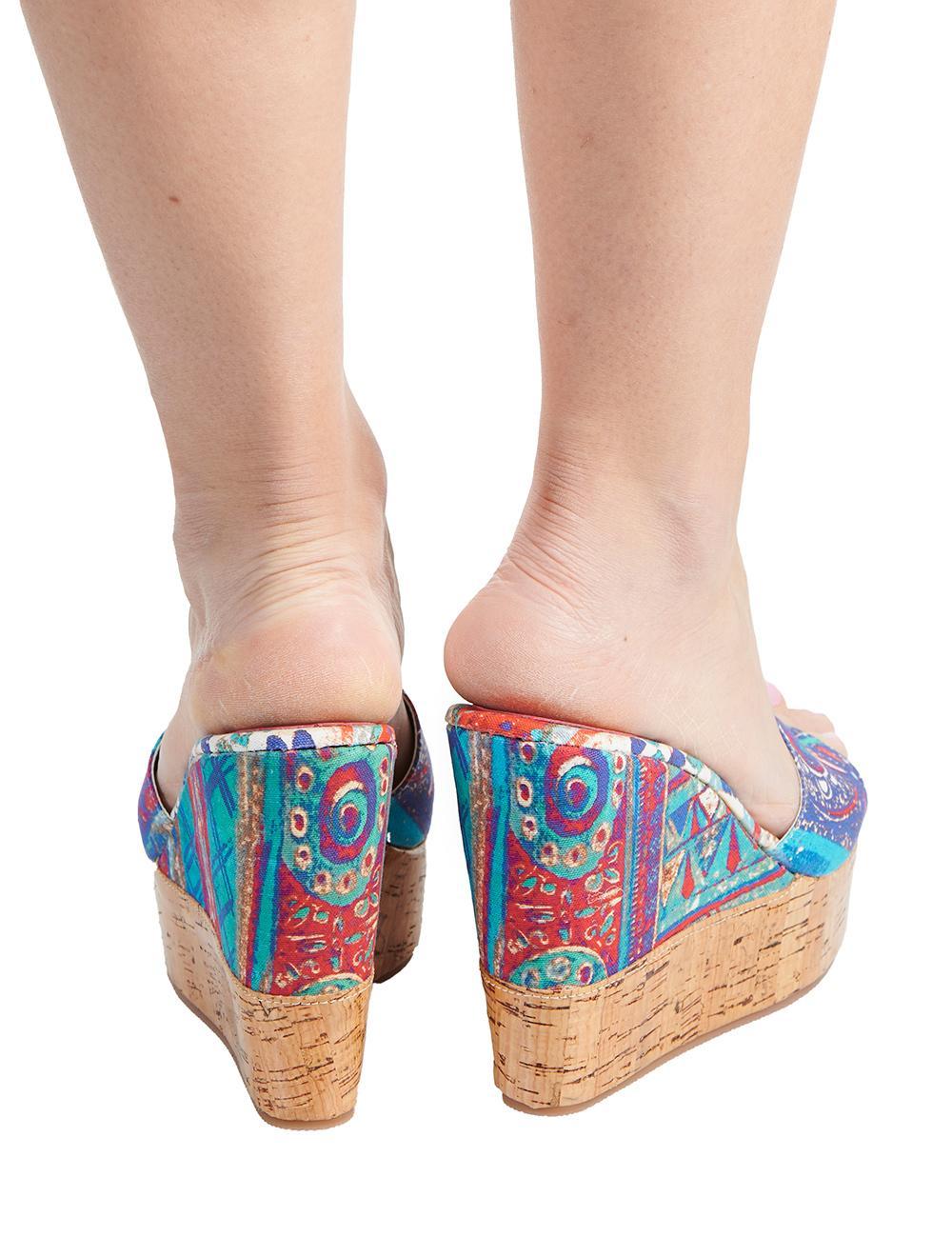 Save The Queen Sandali Con Zeppa In Sughero