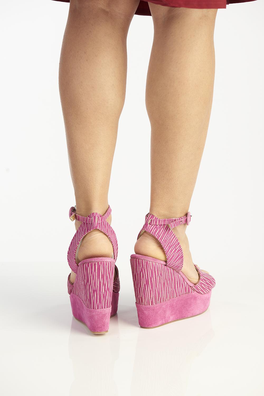 Save The Queen Sandali Rosa Ciclamo Con Zeppa