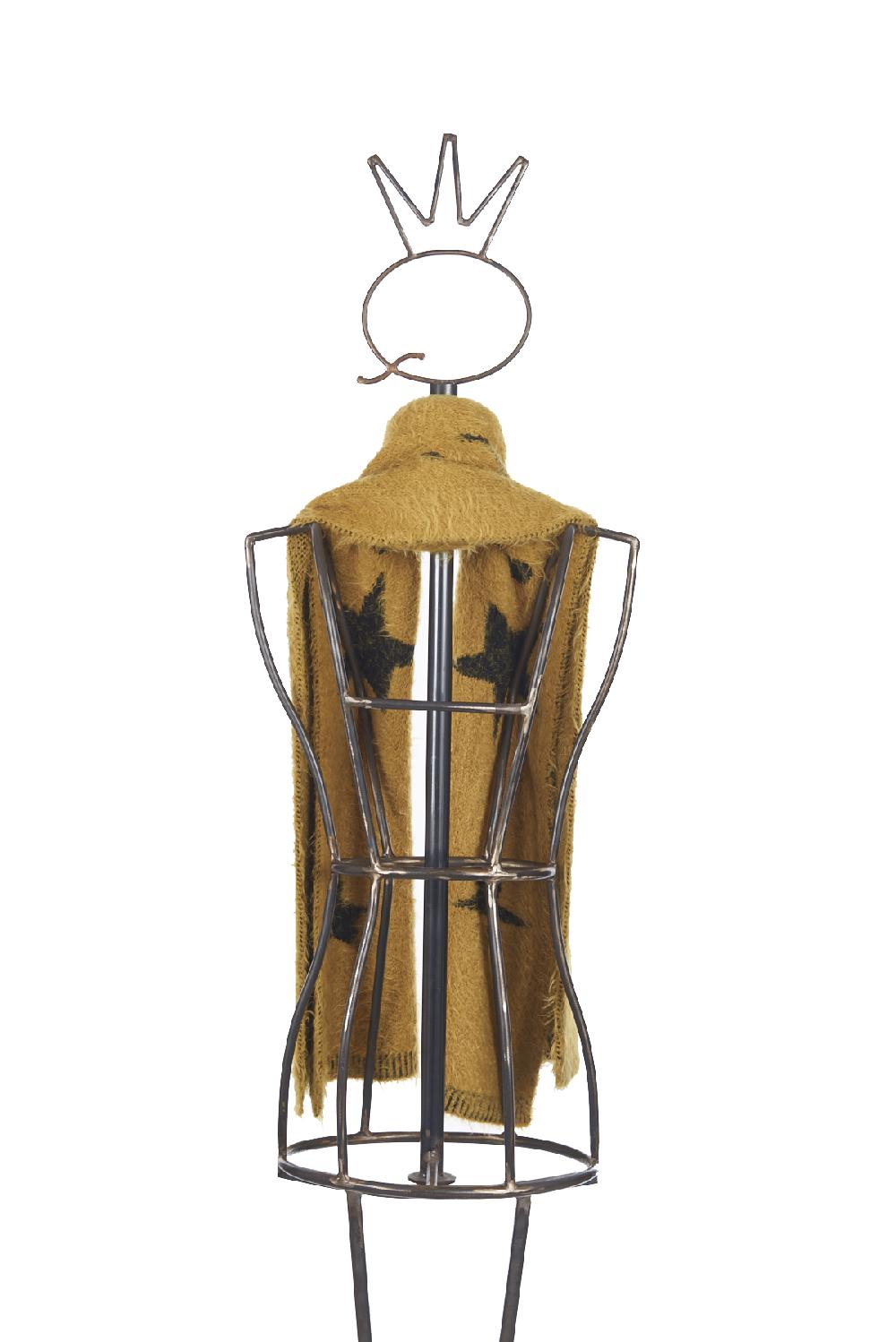 Save The Queen Sciarpa Con Logo E Stelle Senape