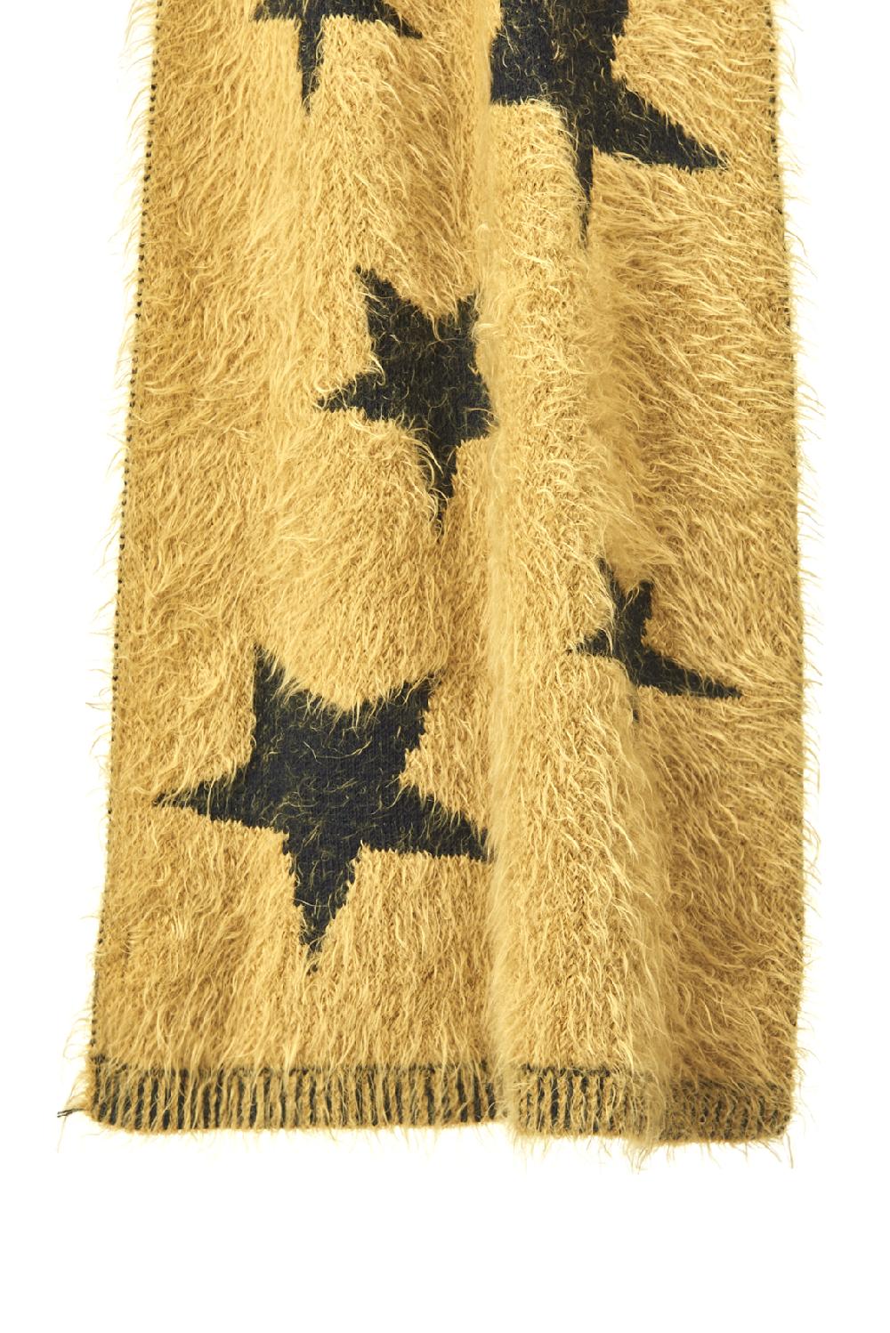 Save The Queen Sciarpa Con Logo E Stelle Senape