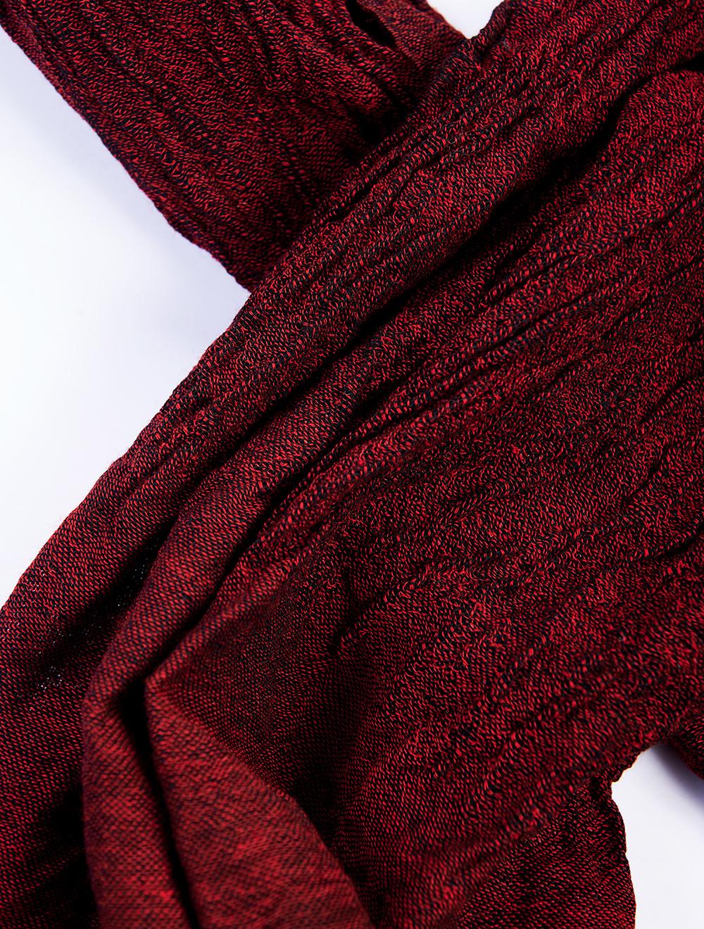 Save The Queen Sciarpa In Lana Nera E Bordeaux