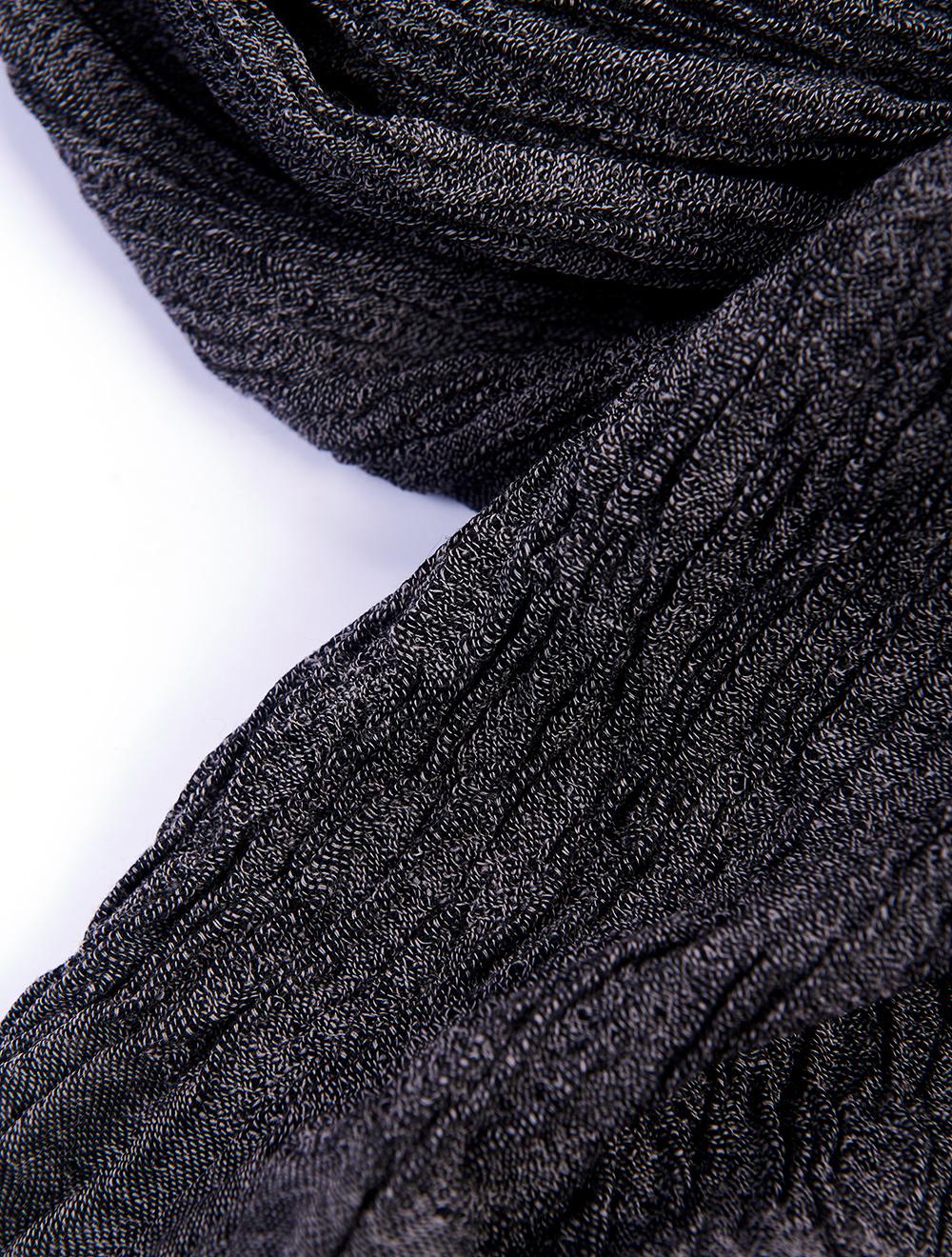 Save The Queen Sciarpa In Lana Nera E Grigia