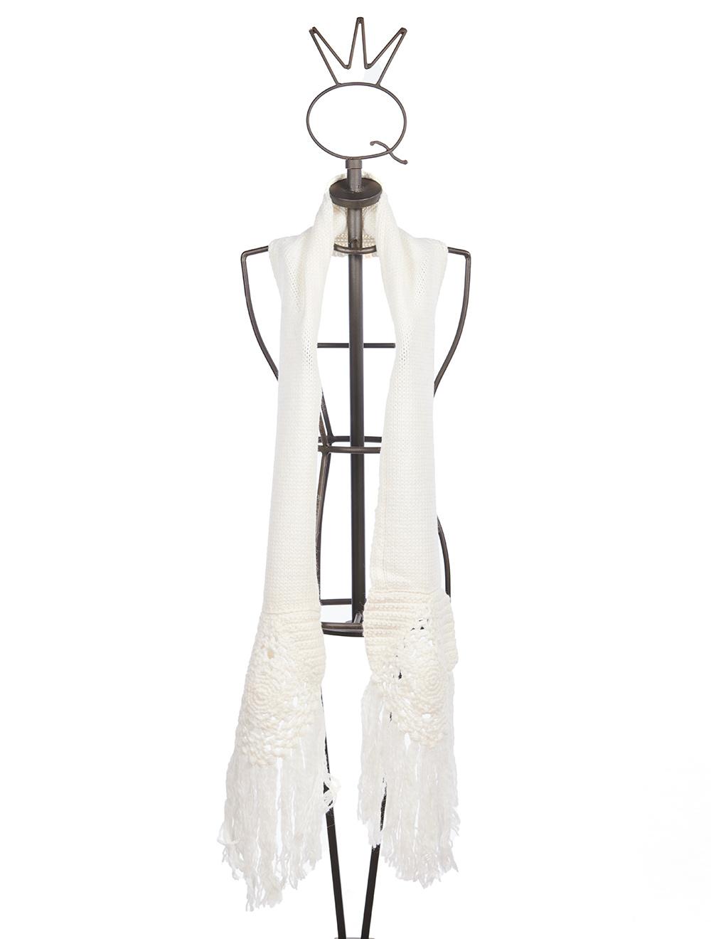 Save The Queen Sciarpa In Maglia Con Frange