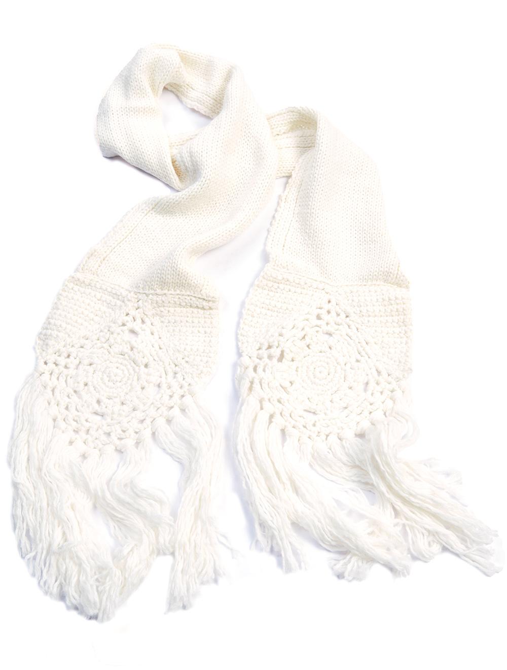 Save The Queen Sciarpa In Maglia Con Frange
