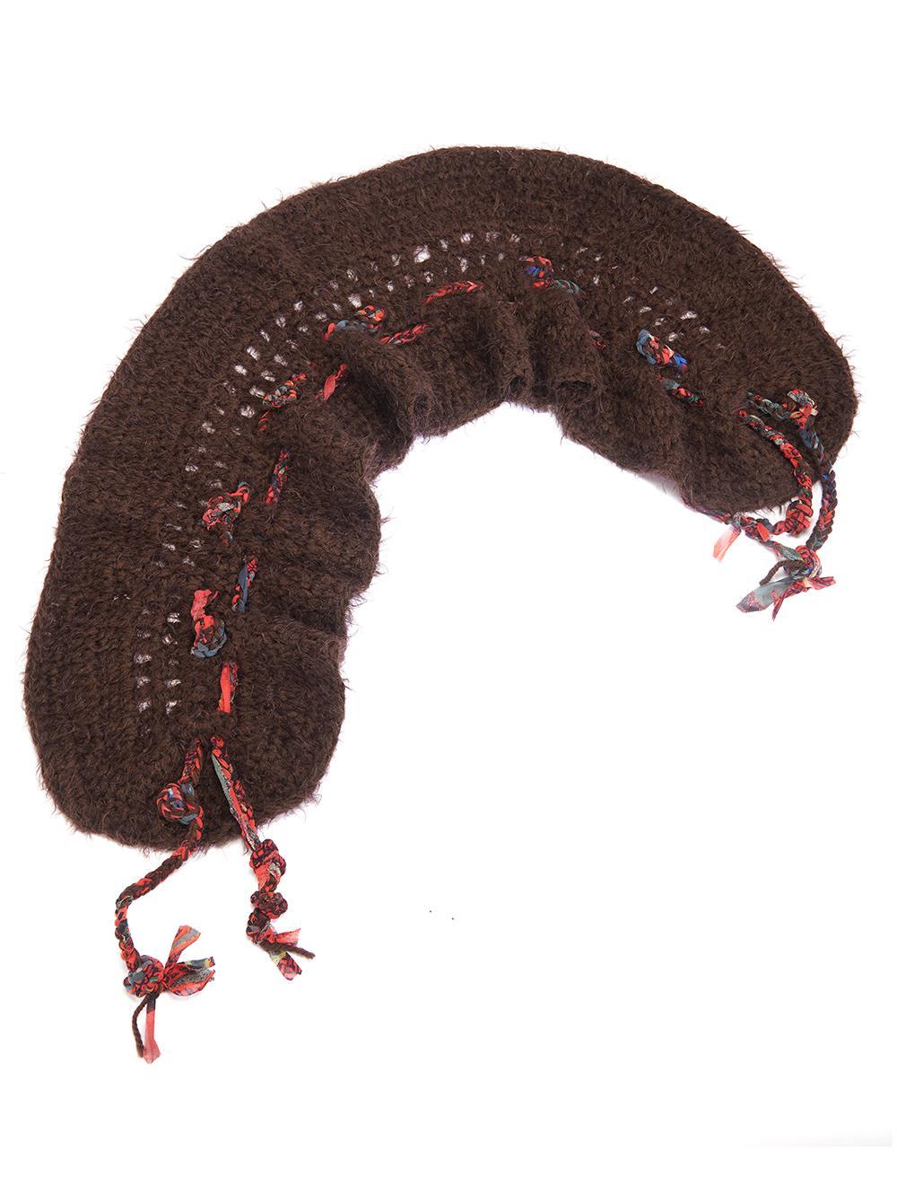 Save The Queen Sciarpa In Mohair Marrone