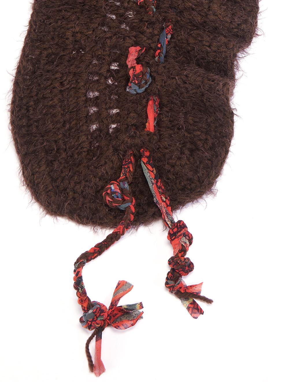 Save The Queen Sciarpa In Mohair Marrone