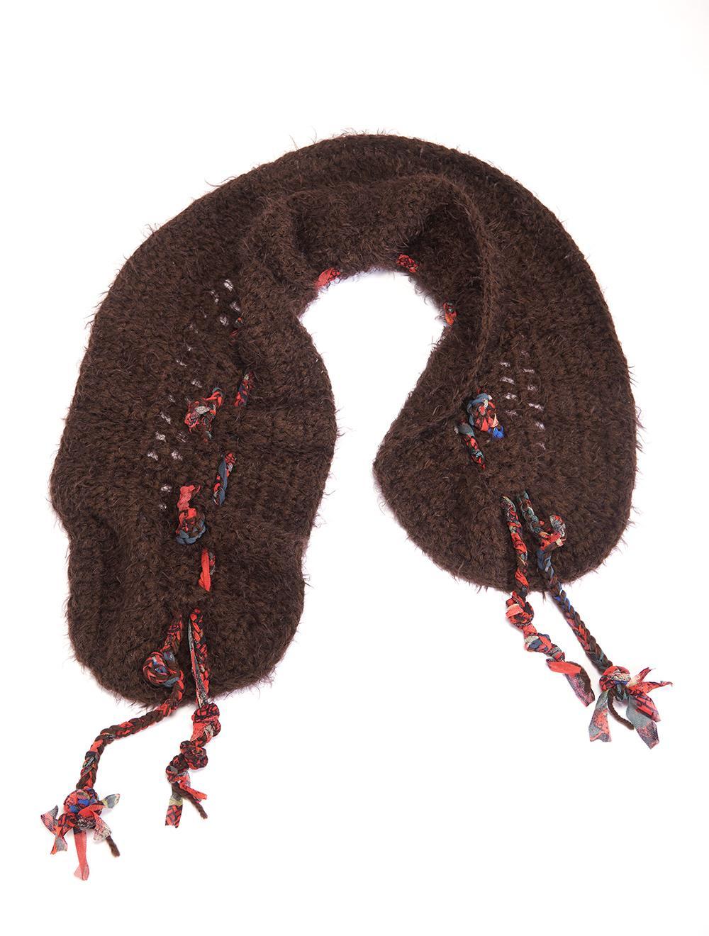 Save The Queen Sciarpa in mohair marrone