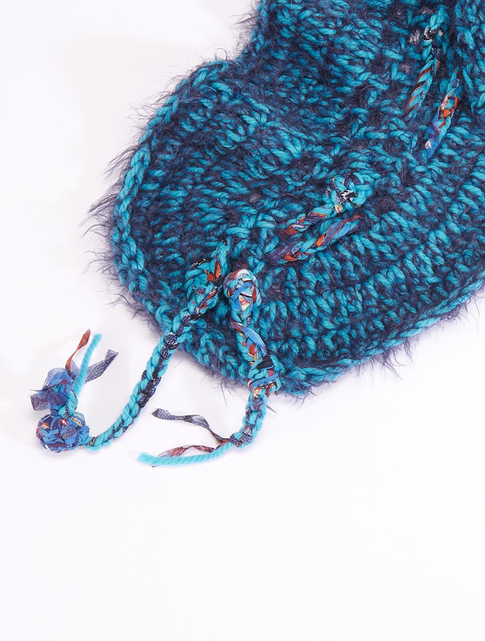 Save The Queen Sciarpa In Mohair Turchese