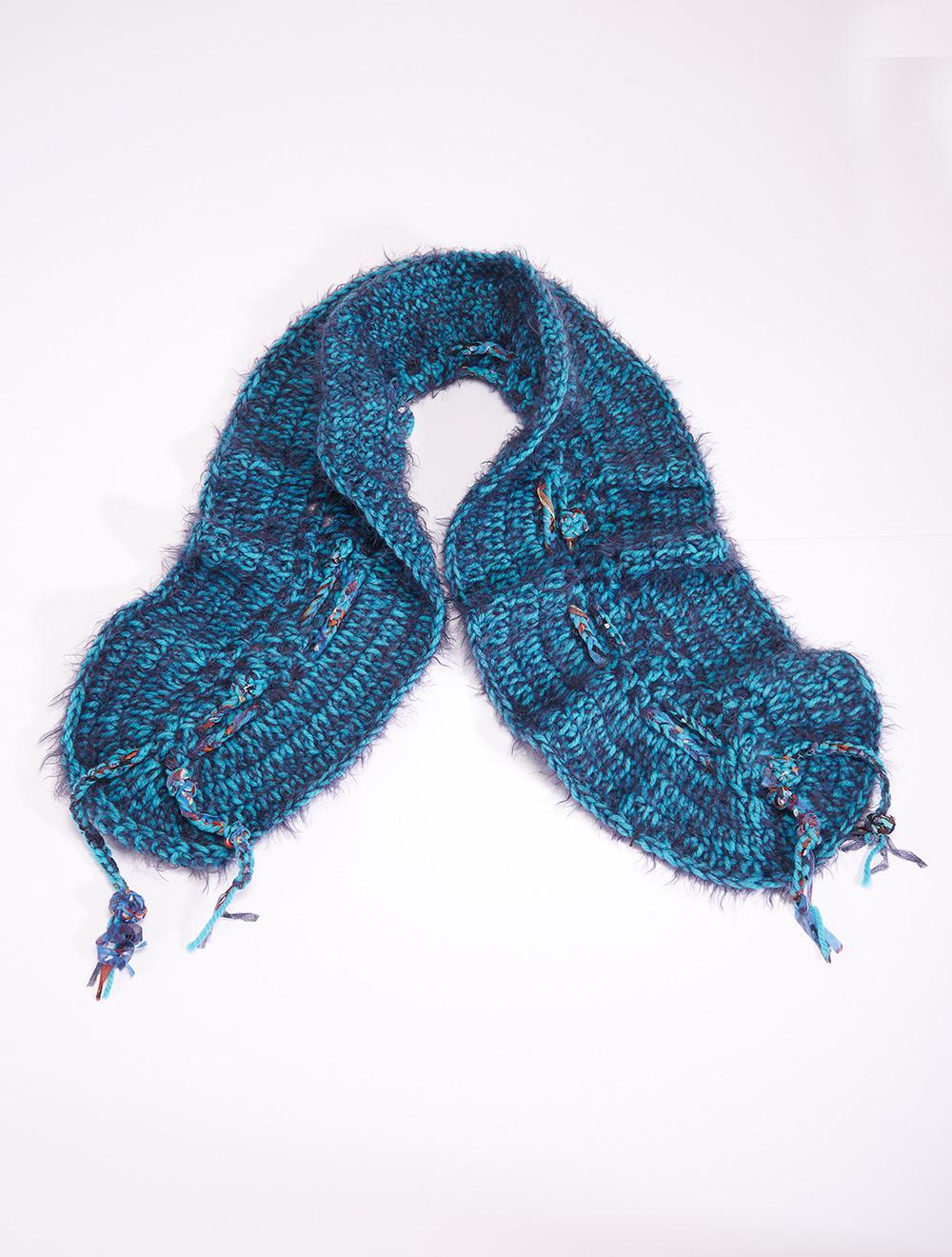 Save The Queen Sciarpa in mohair turchese