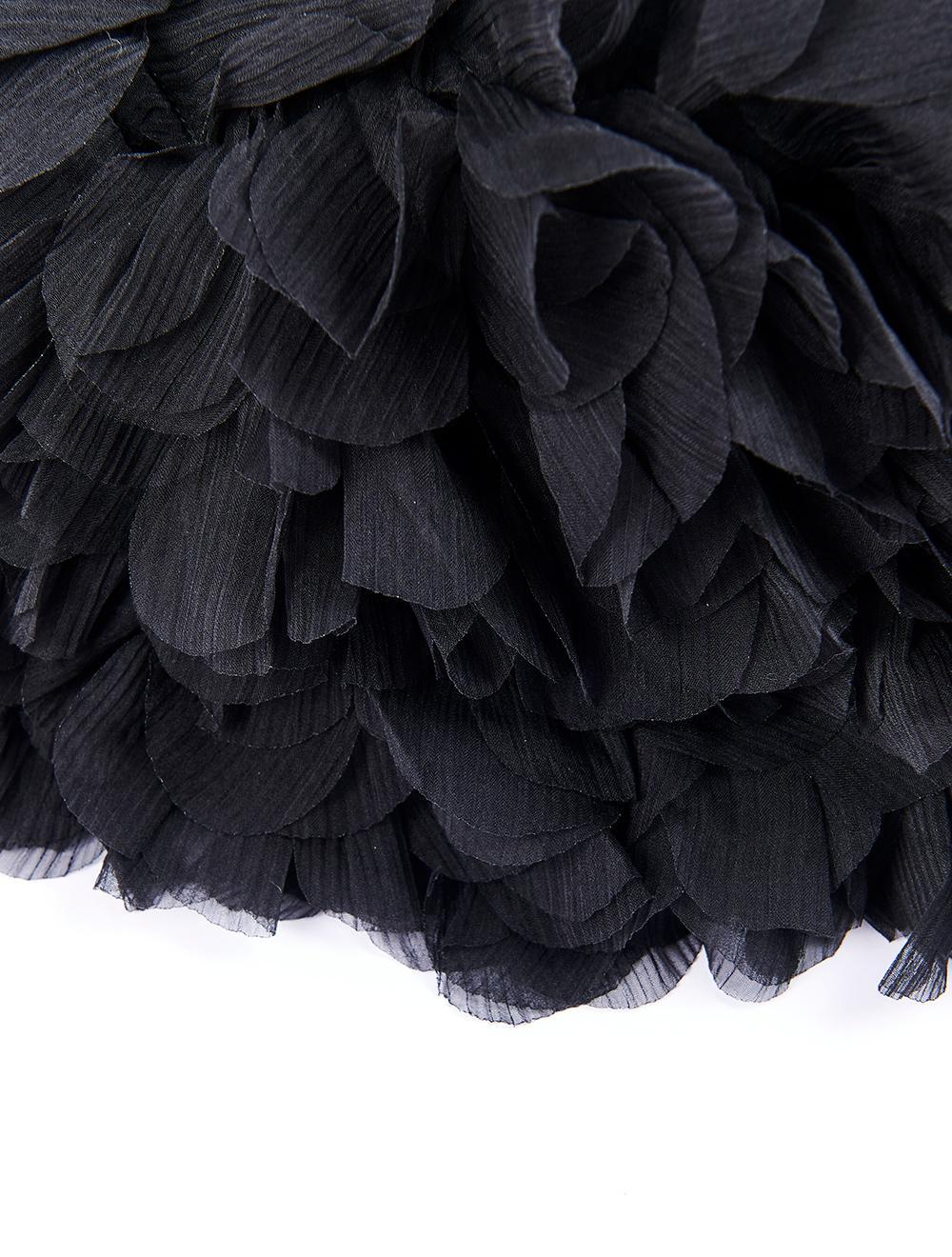 Save The Queen Sciarpa Nera In Crepon E Velluto