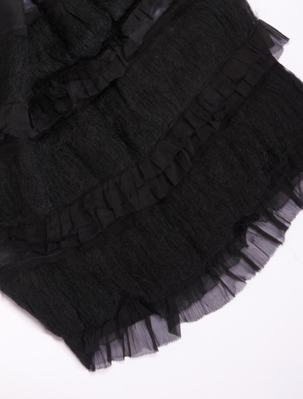 Save The Queen Sciarpa Nera Lana E Seta