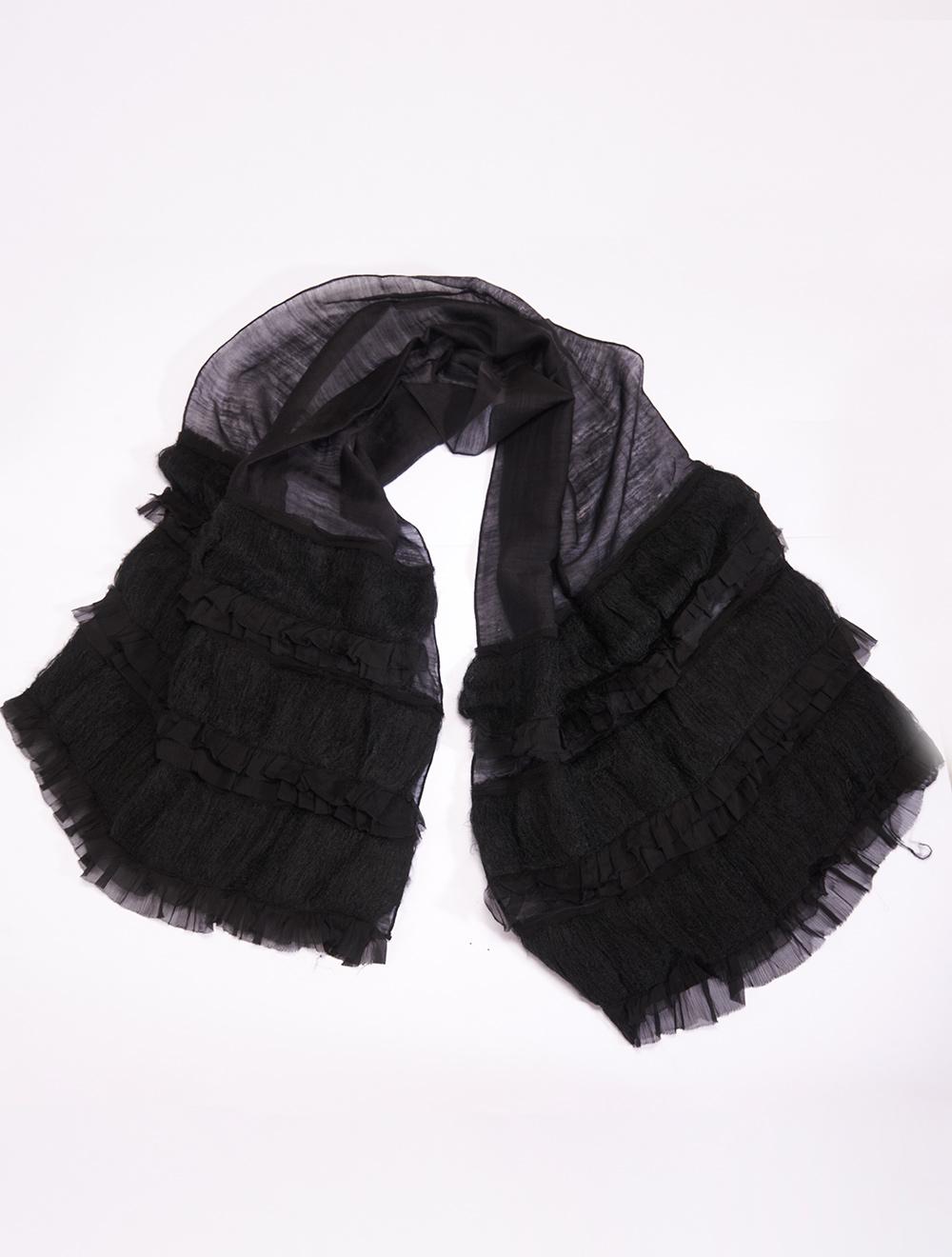 Save The Queen Sciarpa nera lana e seta