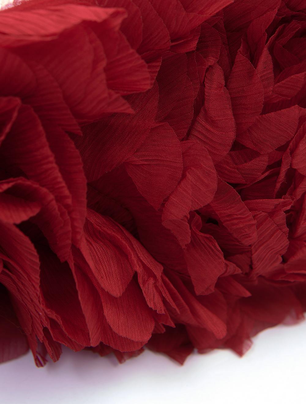 Save The Queen Sciarpa Rossa In Crepon E Velluto