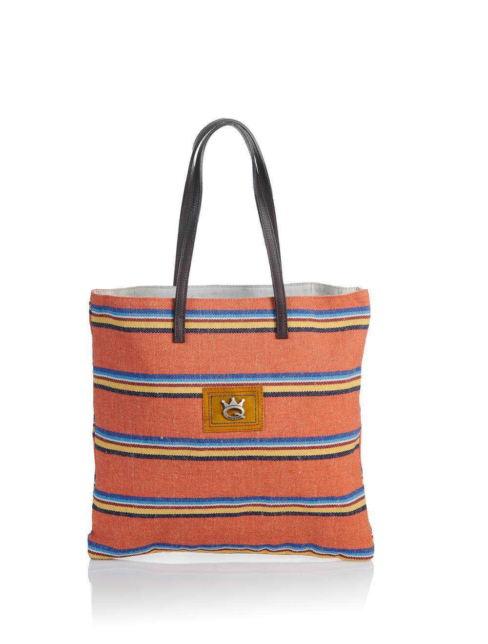 Save The Queen Shopper A Righe Arancio