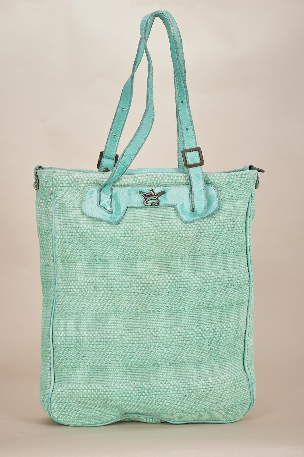 Save The Queen Shopping bag in cotone e pelle