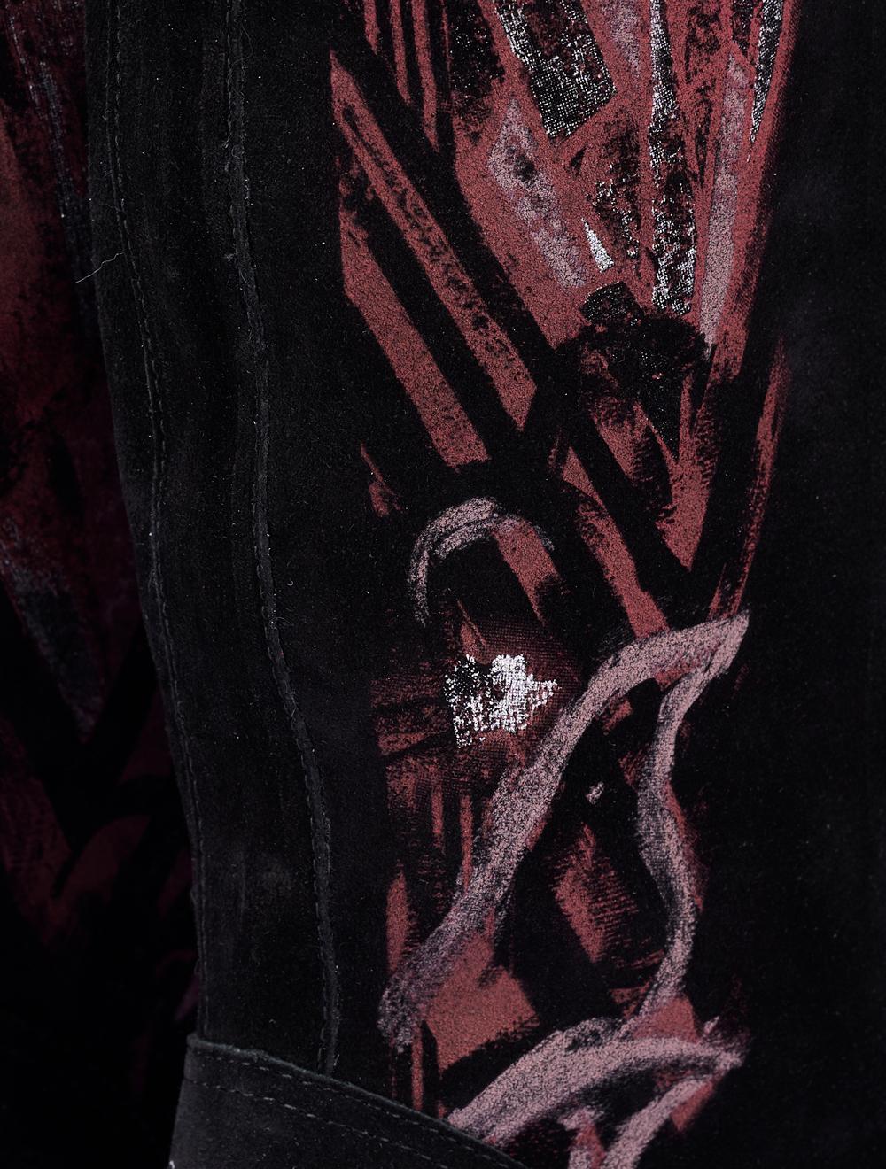 Save The Queen Stivali In Camoscio Stampato