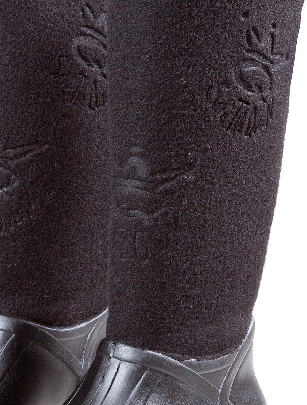 Save The Queen Stivali Neri In Gomma E Lana Cotta