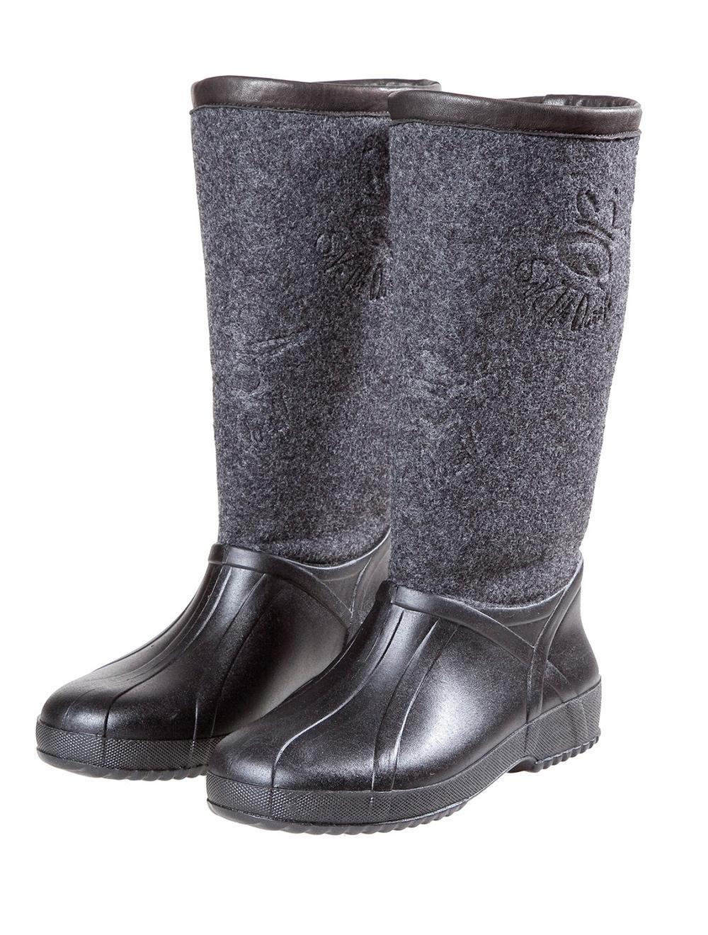 Save The Queen Stivali neri in gomma e lana cotta