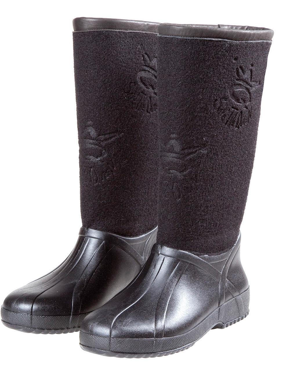 Save The Queen Stivali neri in gomma e lana cotta