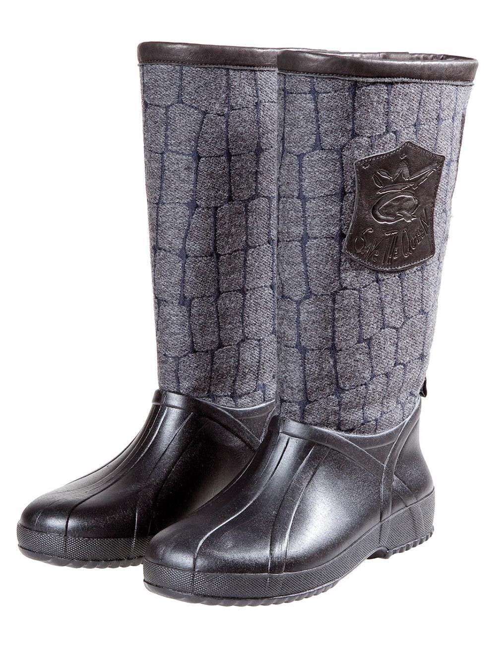 Save The Queen Stivali neri in gomma e lana