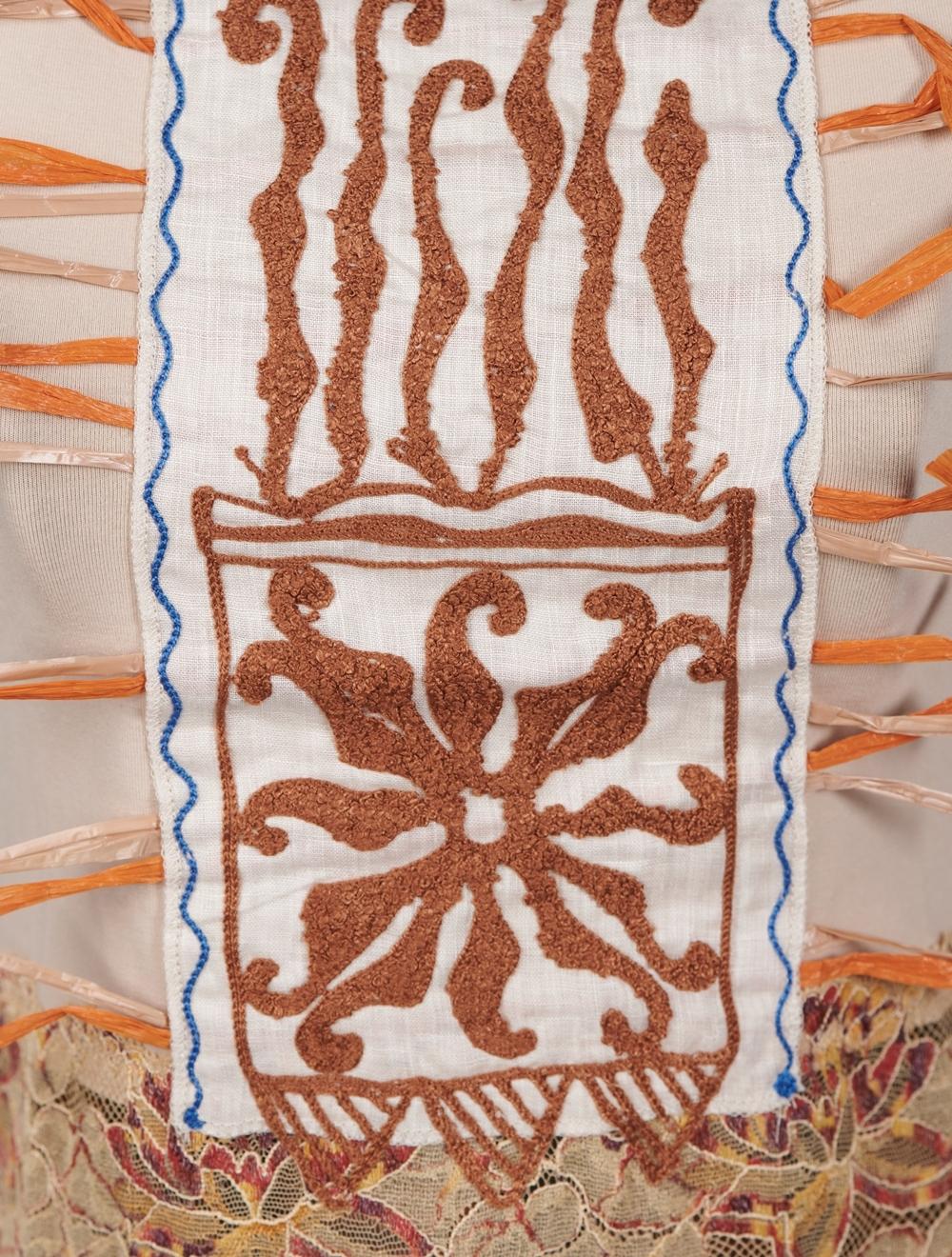 Save The Queen T-shirt Beige Con Applicazione