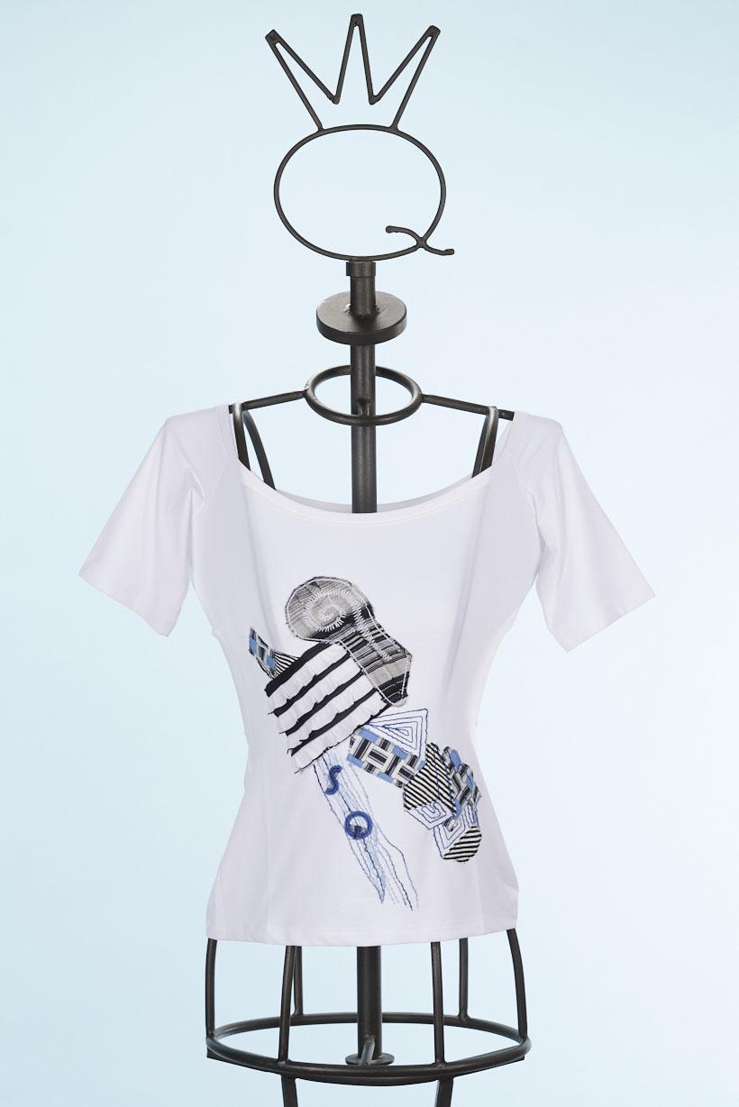 Save The Queen T-shirt Bianca A Maniche Corte