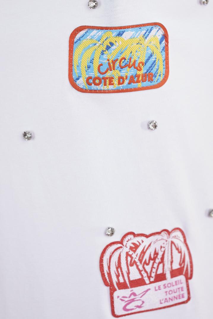 Save The Queen T-shirt Bianca Con Strass