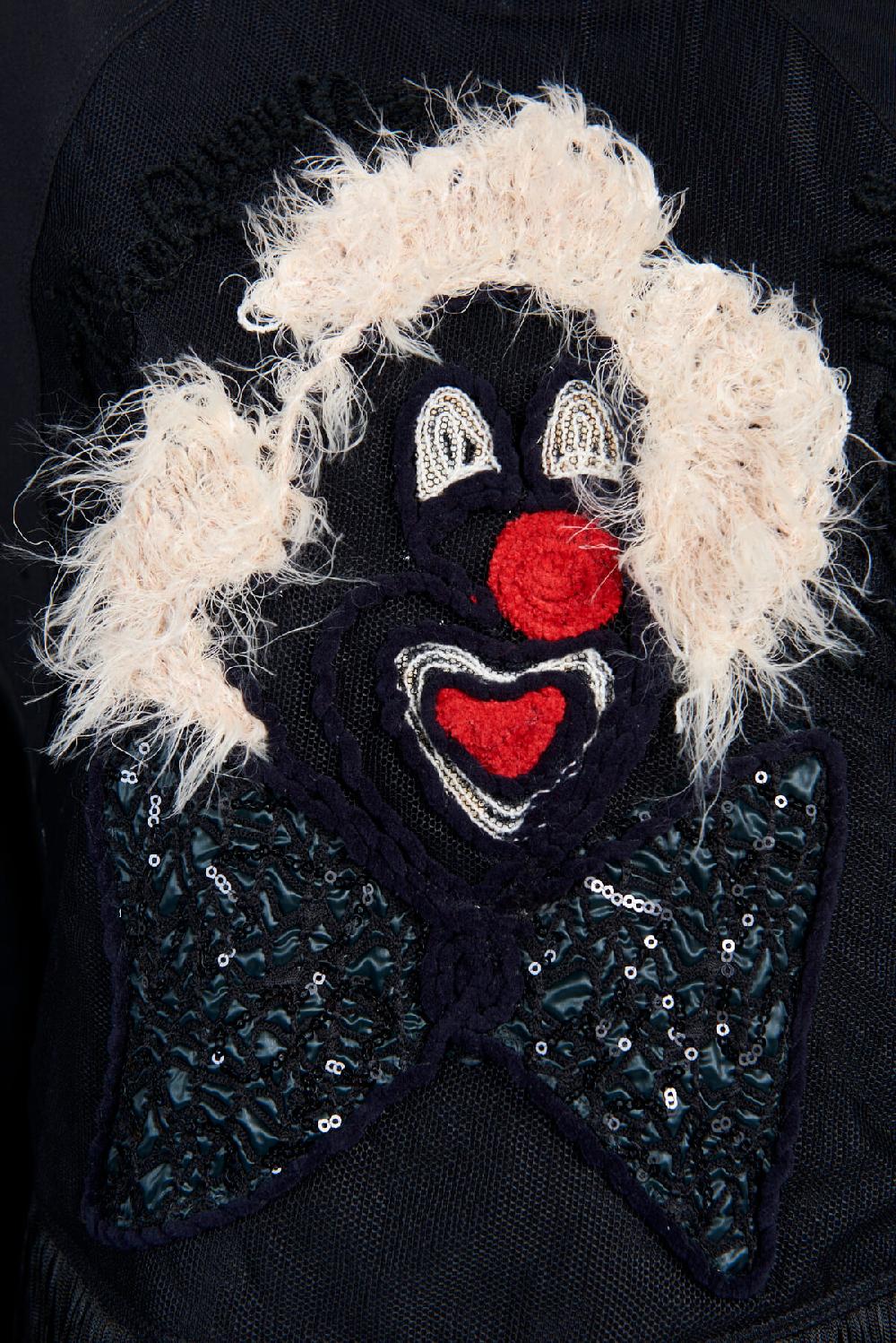 Save The Queen T-shirt Con Clown Ricamato E Frange