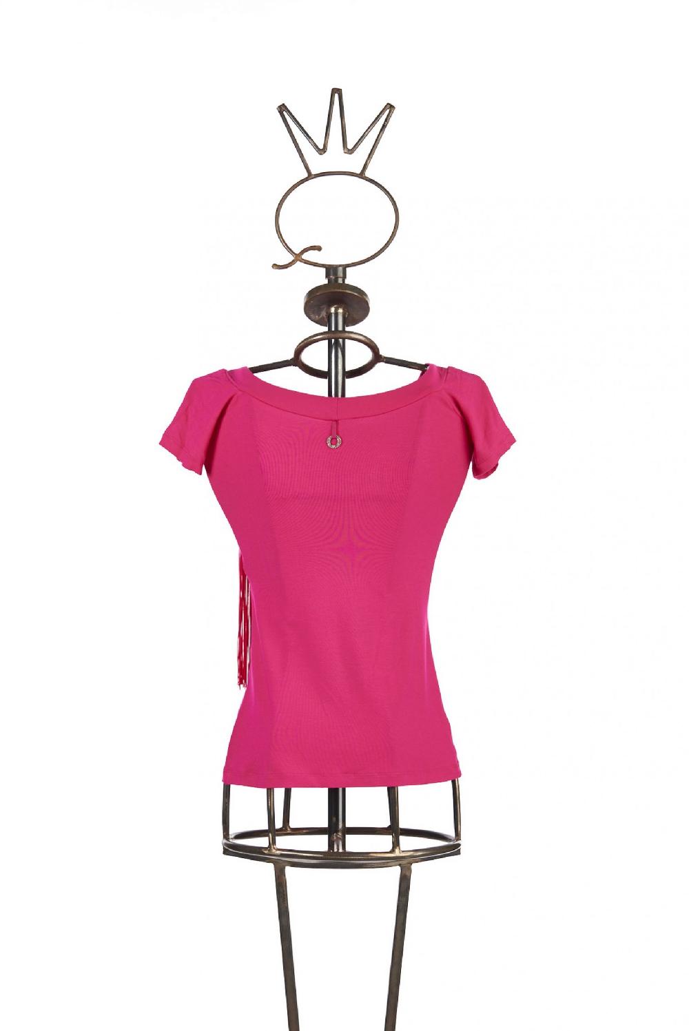 Save The Queen T-shirt Fucsia Con Frange