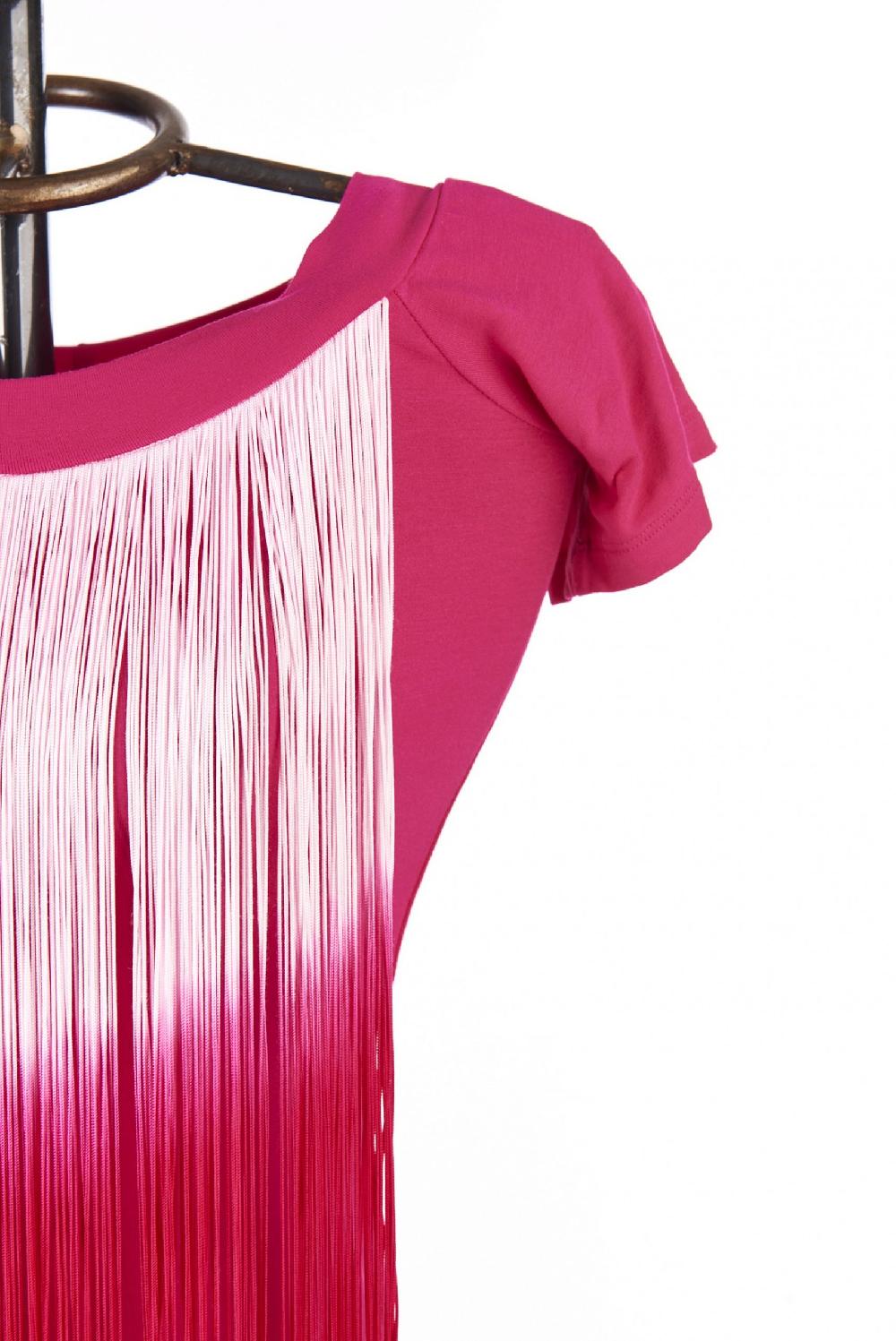 Save The Queen T-shirt Fucsia Con Frange