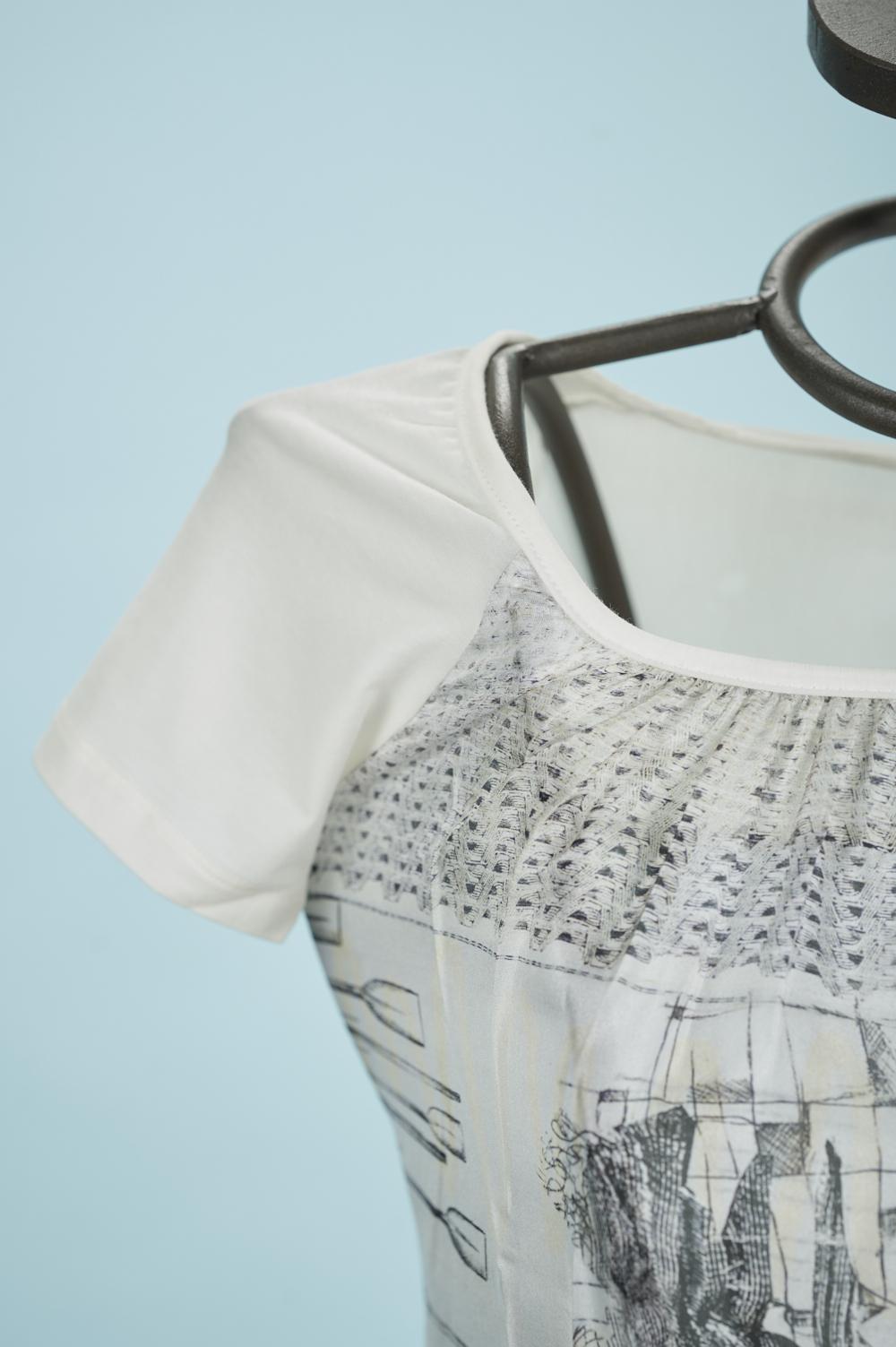 Save The Queen T-shirt In Seta E Cotone Stampata