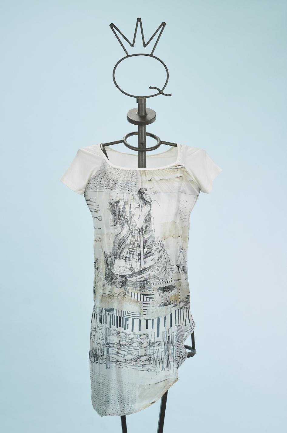 Save The Queen T-shirt in seta e cotone stampata