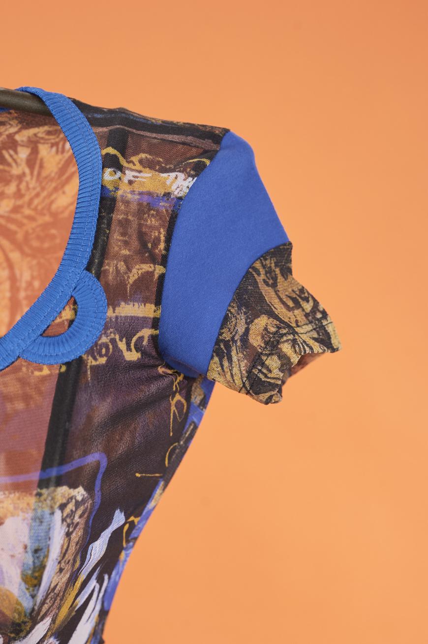 Save The Queen T-shirt In Tulle Stampato