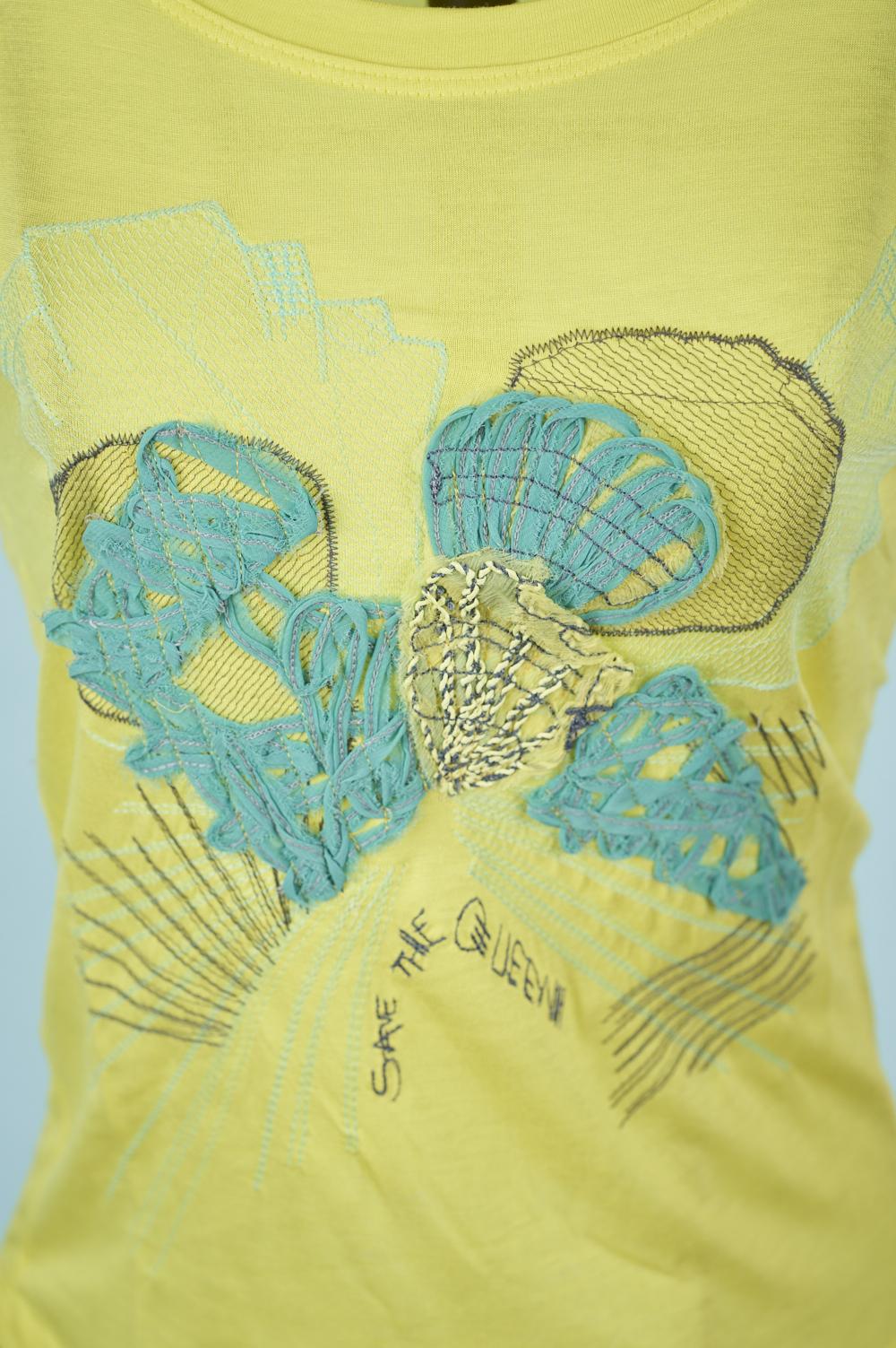 Save The Queen T-shirt Ricamata In Viscosa