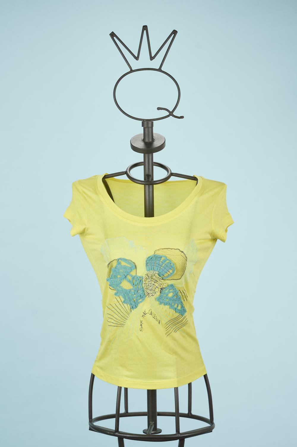 Save The Queen T-shirt ricamata in viscosa