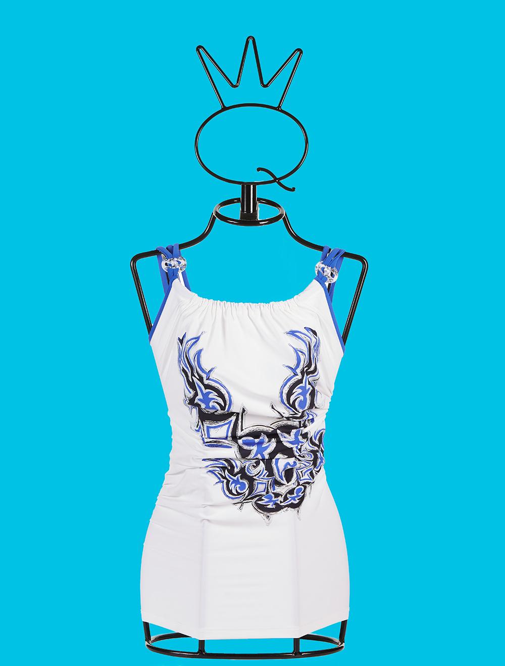 Save The Queen Top Bianco Con Stampa